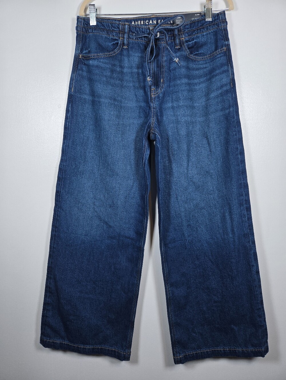 NEW American Eagle Dreamy Drape Ultra Wide Leg Denim Jeans Strigid Size 4/27 - Picture 2 of 14